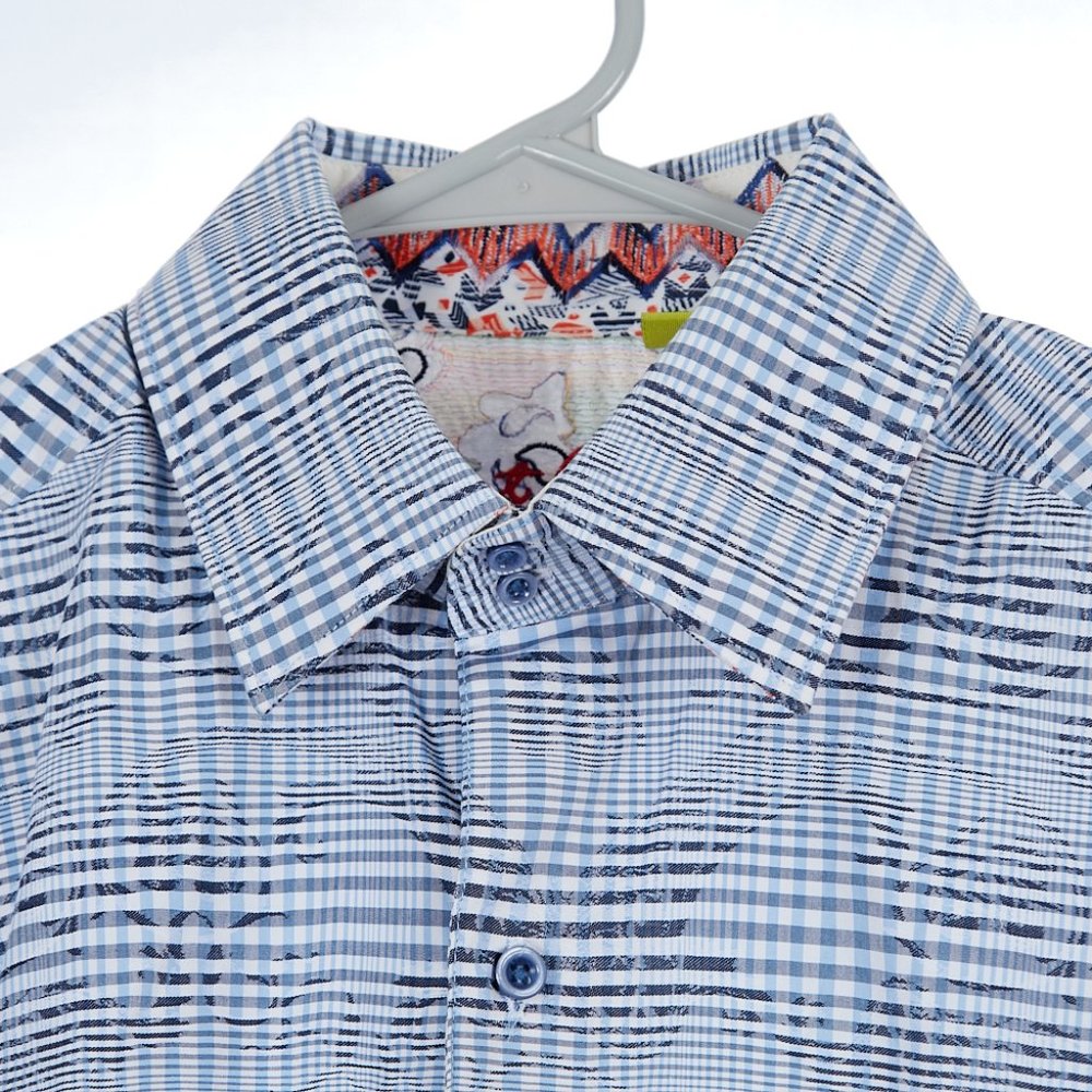 Robert Graham Blue Button Up Shirt Medium Classic Fit - Picture 4 of 10